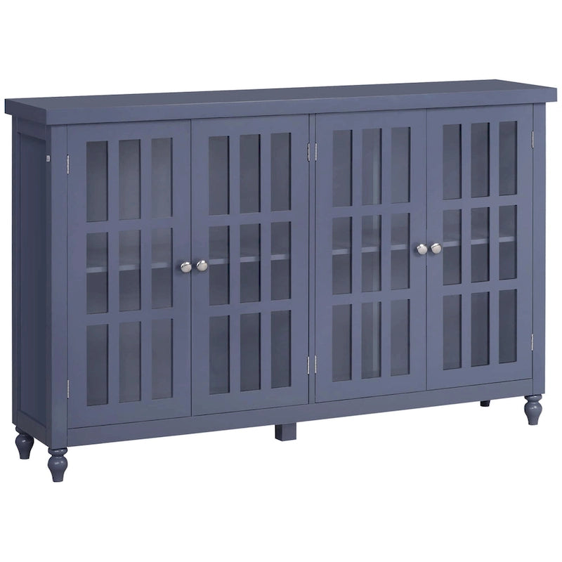 52-Inch Sideboard Buffet Cabinet with Glass Doors and Adjustable Shelves