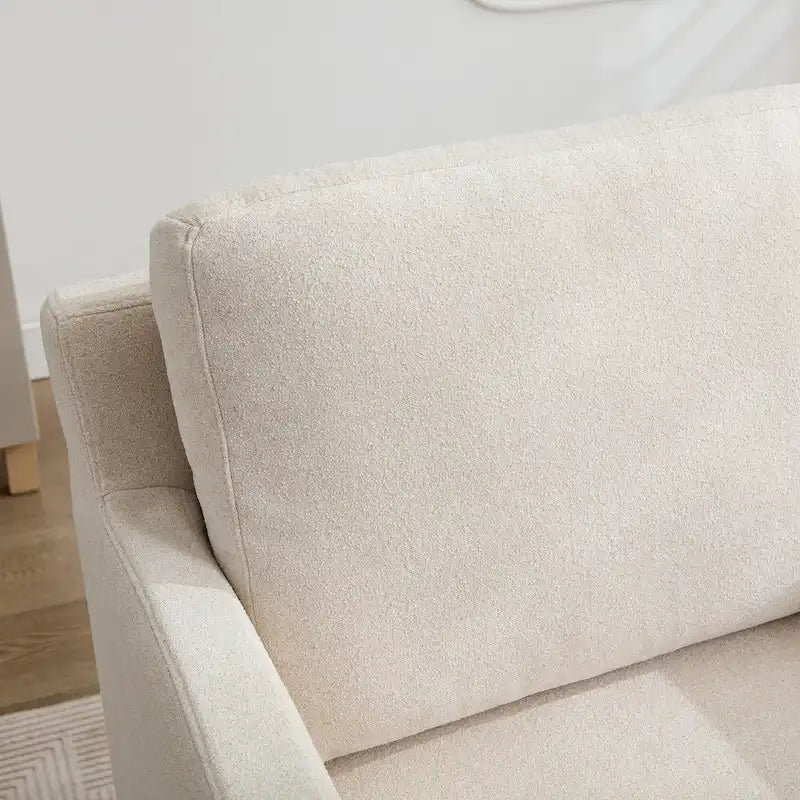 360° Swivel Accent Chair with Chenille Upholstery and Removable Back Cushion