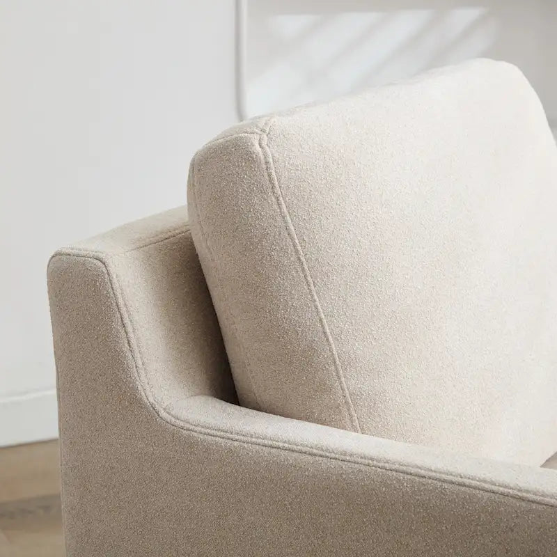 360° Swivel Accent Chair with Chenille Upholstery and Removable Back Cushion