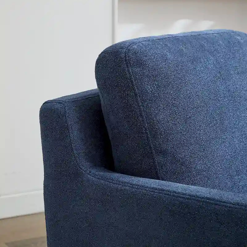 360° Swivel Accent Chair with Chenille Upholstery and Removable Back Cushion