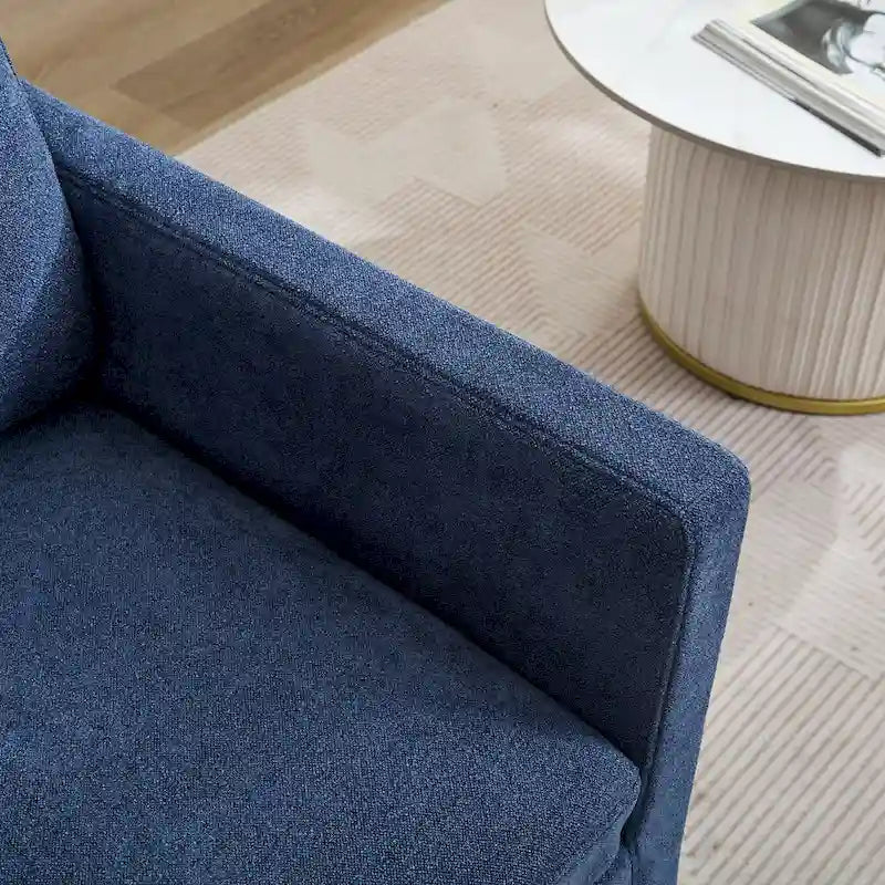 360° Swivel Accent Chair with Chenille Upholstery and Removable Back Cushion