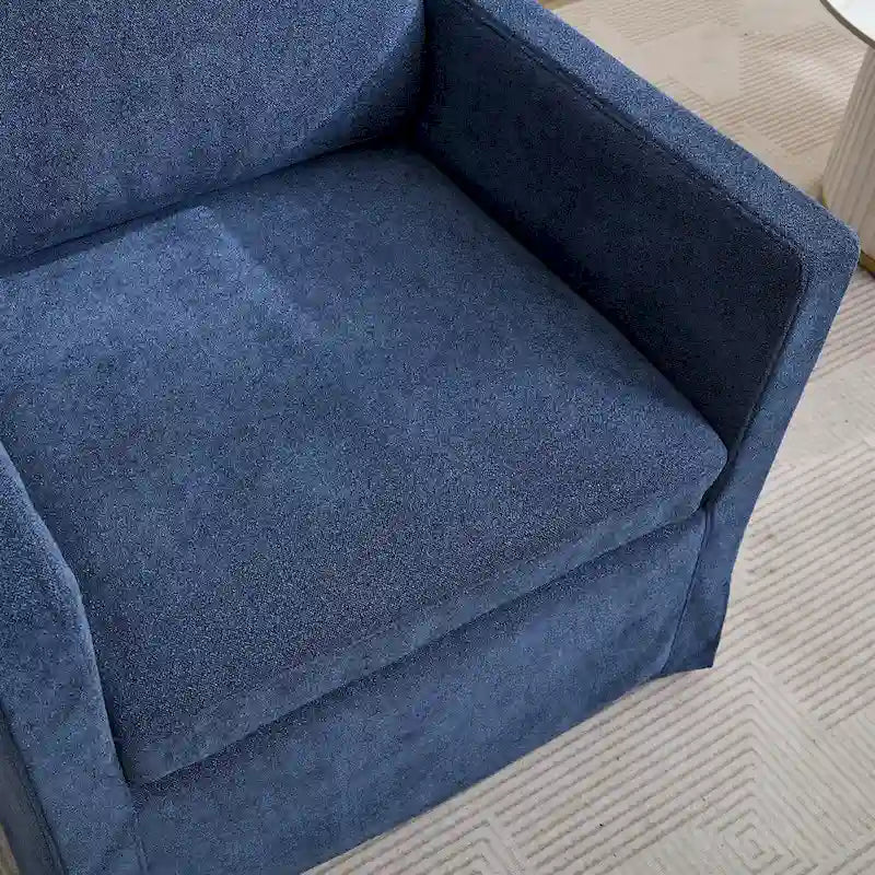 360° Swivel Accent Chair with Chenille Upholstery and Removable Back Cushion