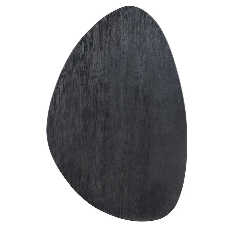53-Inch Wide Rounded Triangle Oak and Veneer Coffee Table