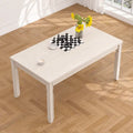 Grey Solid Wood Farmhouse Dining Table for 4–6 People, 63-Inch