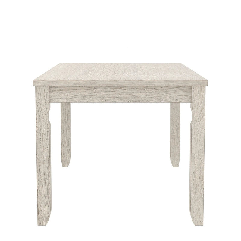 Grey Solid Wood Farmhouse Dining Table for 4–6 People, 63-Inch