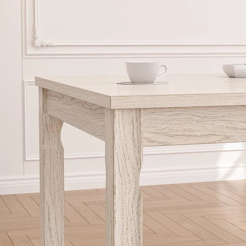 Grey Solid Wood Farmhouse Dining Table for 4–6 People, 63-Inch