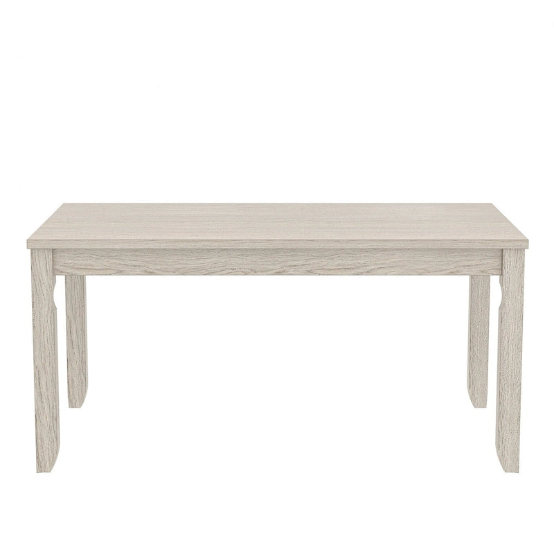 Grey Solid Wood Farmhouse Dining Table for 4–6 People, 63-Inch