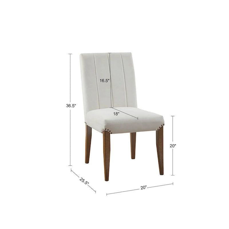 Cream Channel-Tufted Dining Chairs (Set of 2)