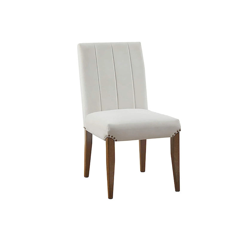 Cream Channel-Tufted Dining Chairs (Set of 2)