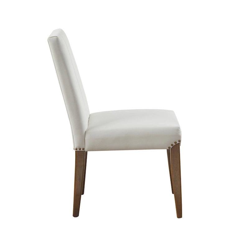 Cream Channel-Tufted Dining Chairs (Set of 2)