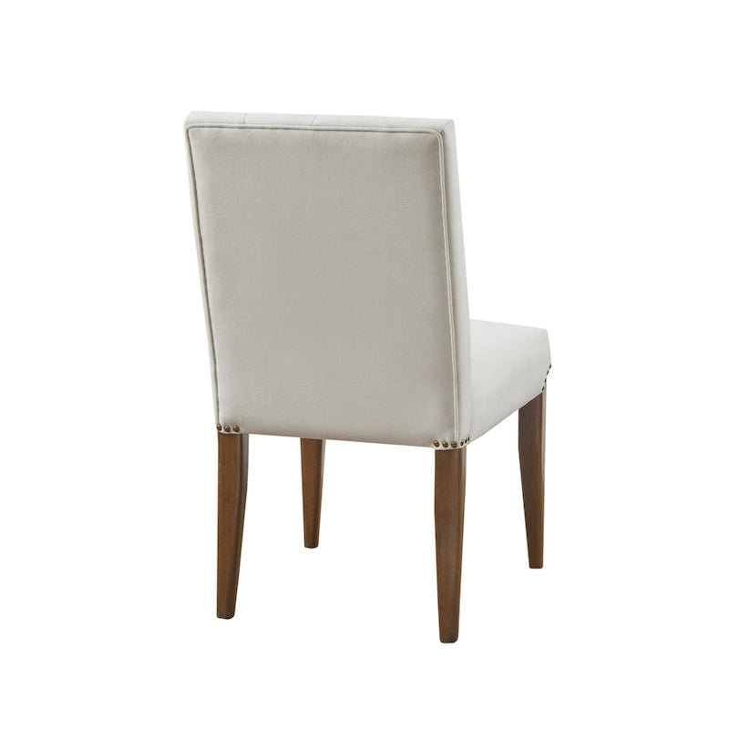 Cream Channel-Tufted Dining Chairs (Set of 2)
