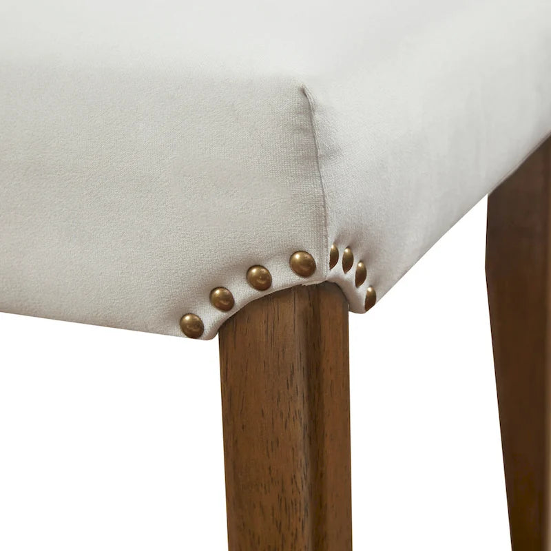 Cream Channel-Tufted Dining Chairs (Set of 2)