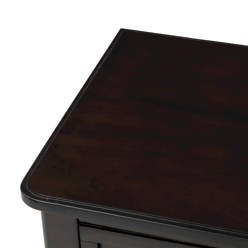 3-Drawer Solid Wood Console Table with Bottom Shelf