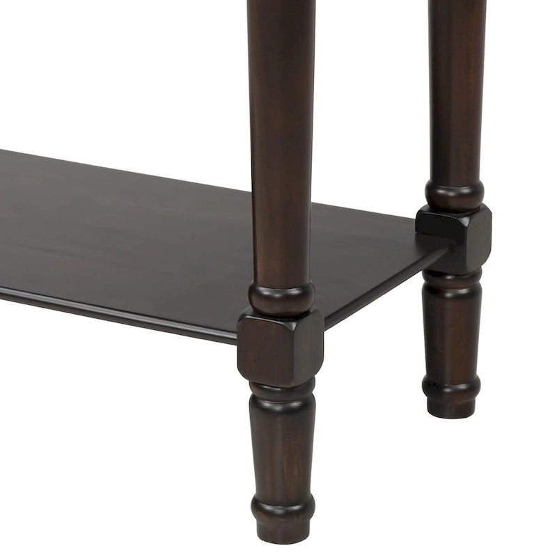 3-Drawer Solid Wood Console Table with Bottom Shelf