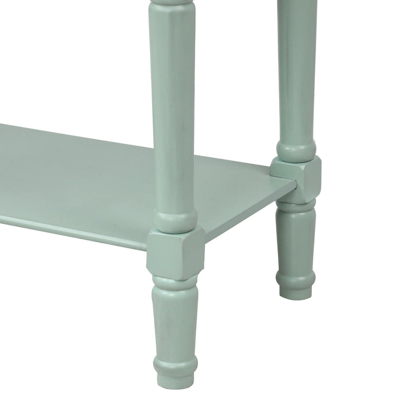 3-Drawer Solid Wood Console Table with Bottom Shelf