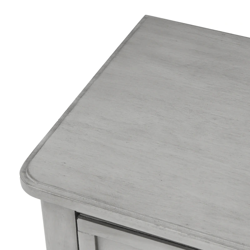 3-Drawer Solid Wood Console Table with Bottom Shelf
