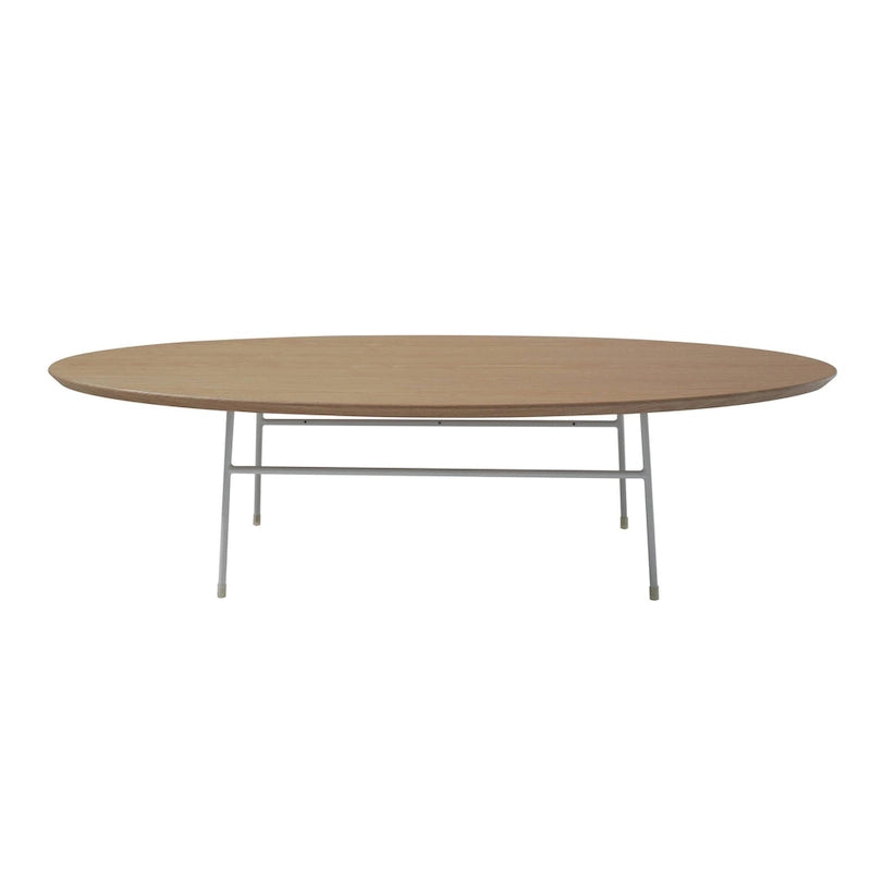 Modern Oval Coffee Table with Powder-Coated Steel Frame
