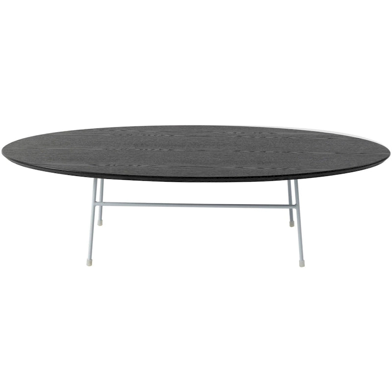 Modern Oval Coffee Table with Powder-Coated Steel Frame
