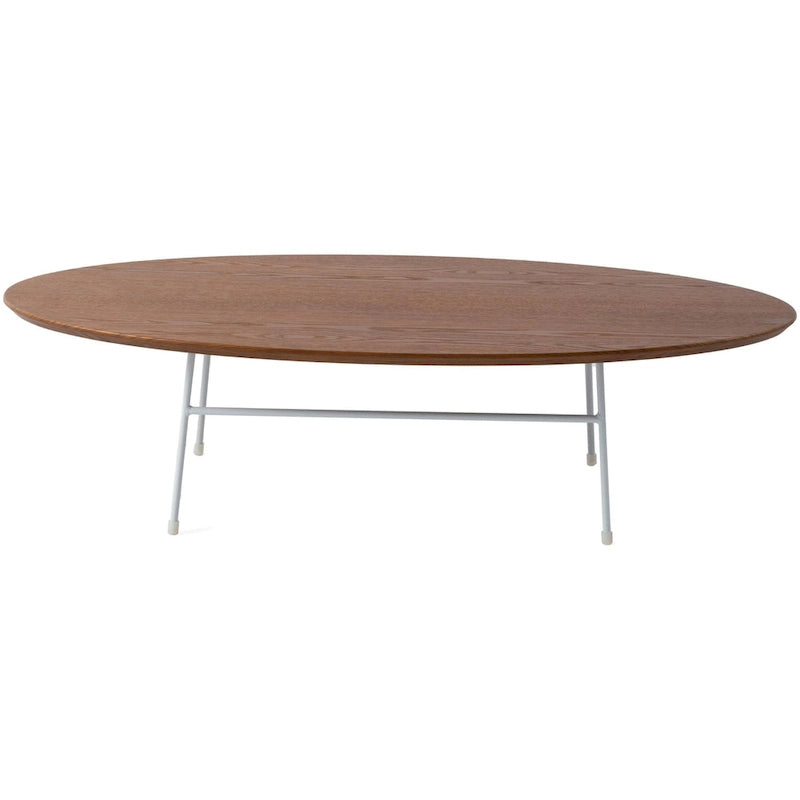 Modern Oval Coffee Table with Powder-Coated Steel Frame