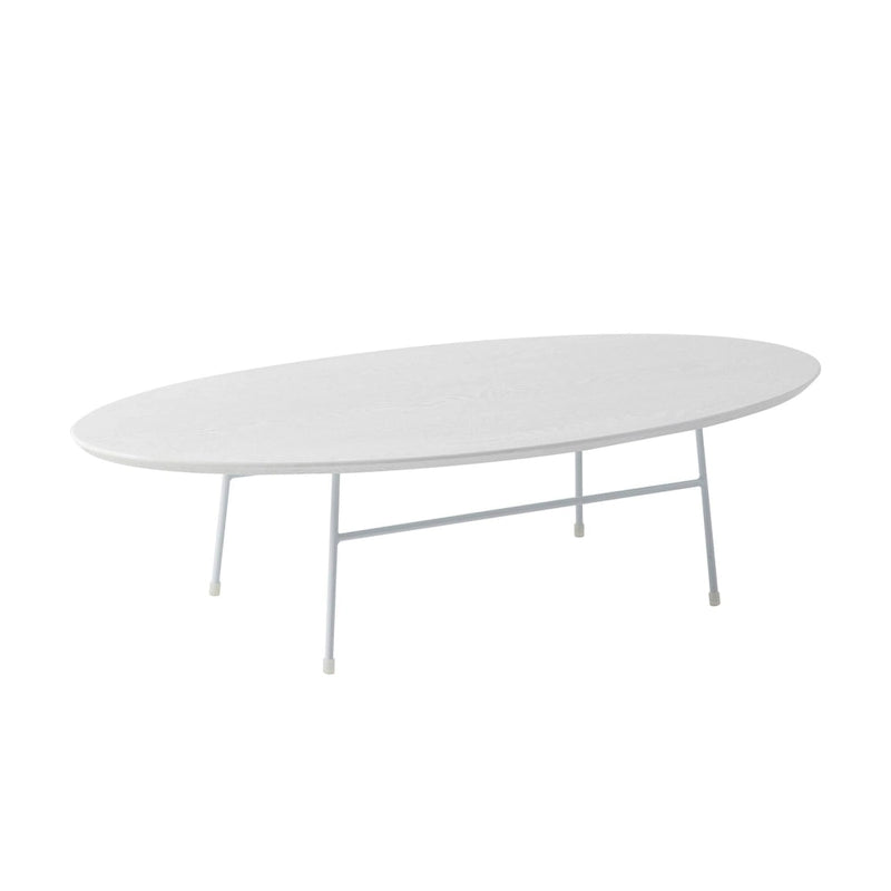 Modern Oval Coffee Table with Powder-Coated Steel Frame