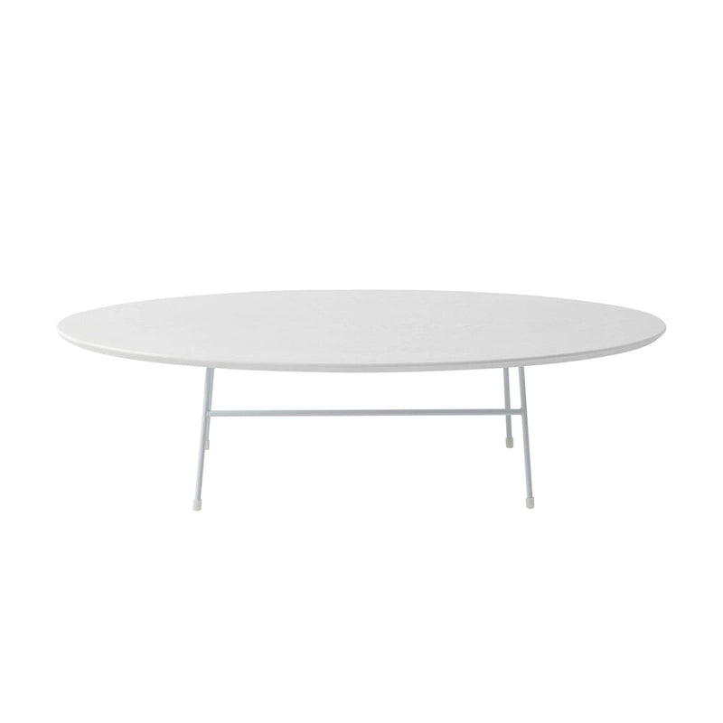 Modern Oval Coffee Table with Powder-Coated Steel Frame