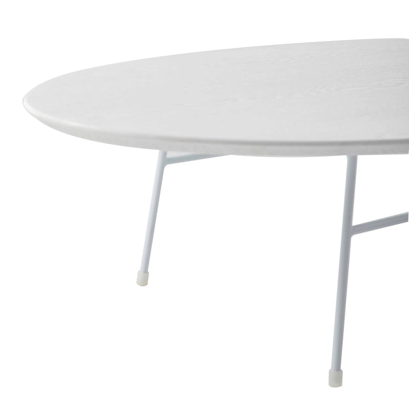 Modern Oval Coffee Table with Powder-Coated Steel Frame