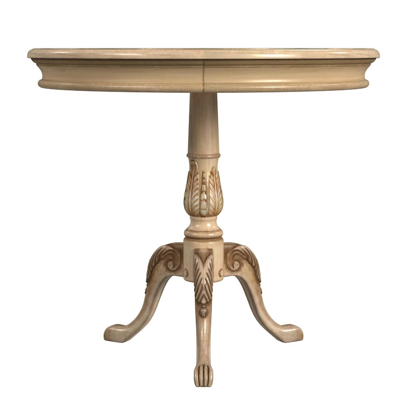 Traditional Round Wooden Pedestal Table - Dark Brown