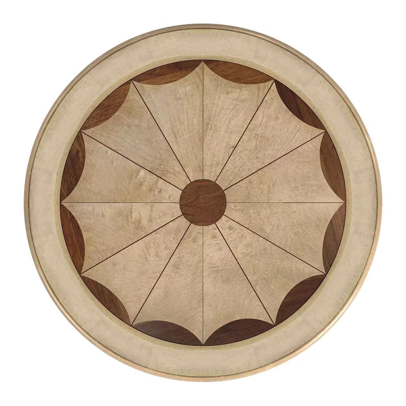 Traditional Round Wooden Pedestal Table - Dark Brown