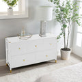 Leather-Look Dresser with Gold Accents