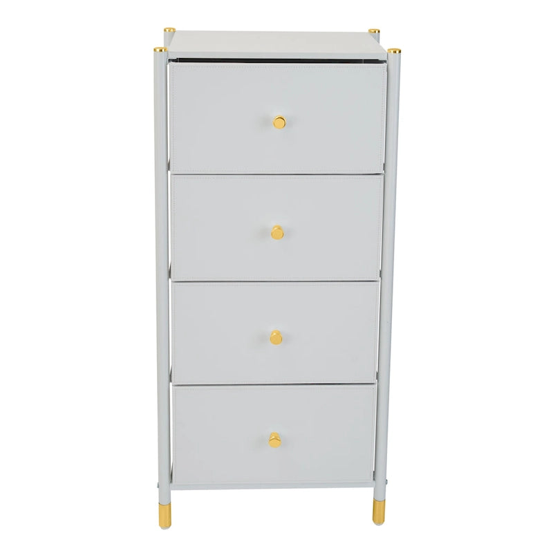 Leather-Look Dresser with Gold Accents