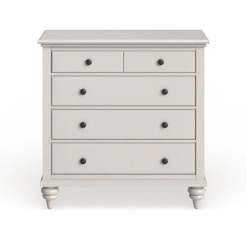 Off-White Poplar Wood 4-Drawer Dresser