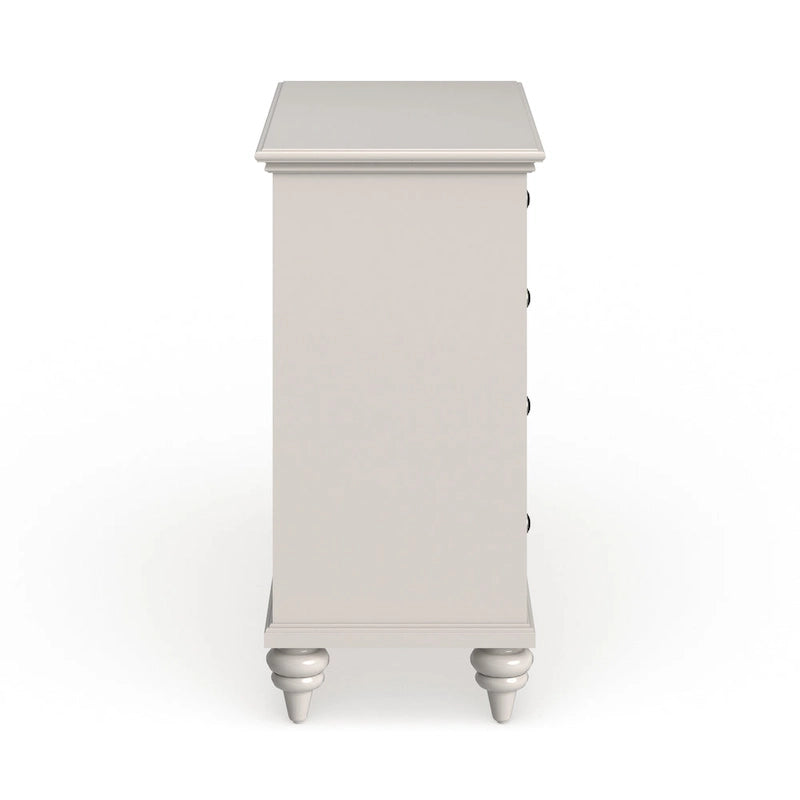 Off-White Poplar Wood 4-Drawer Dresser