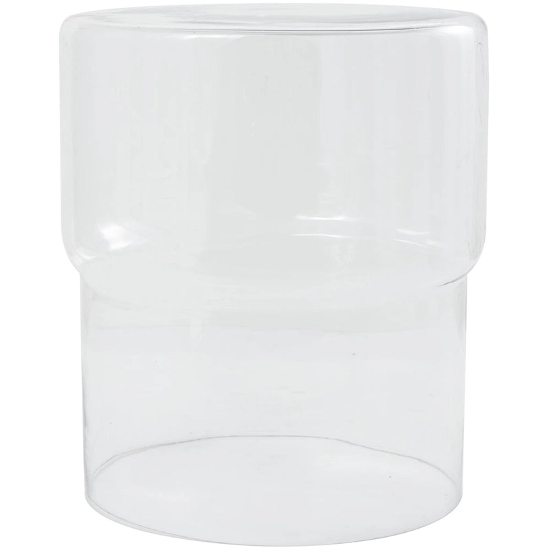 Modern Round Glass Accent Table - Clear or Red