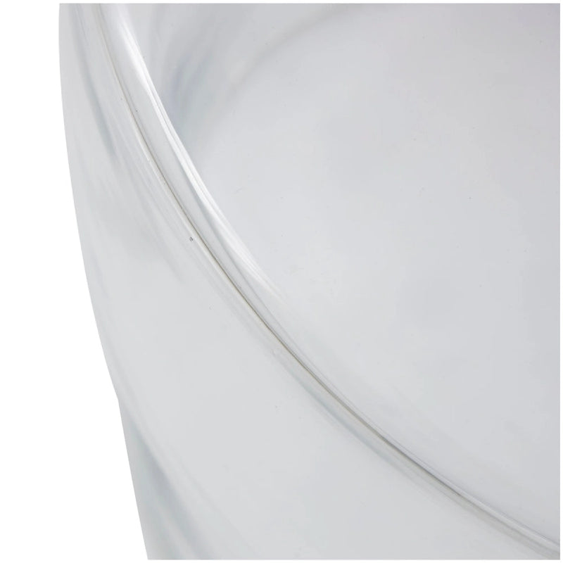 Modern Round Glass Accent Table - Clear or Red