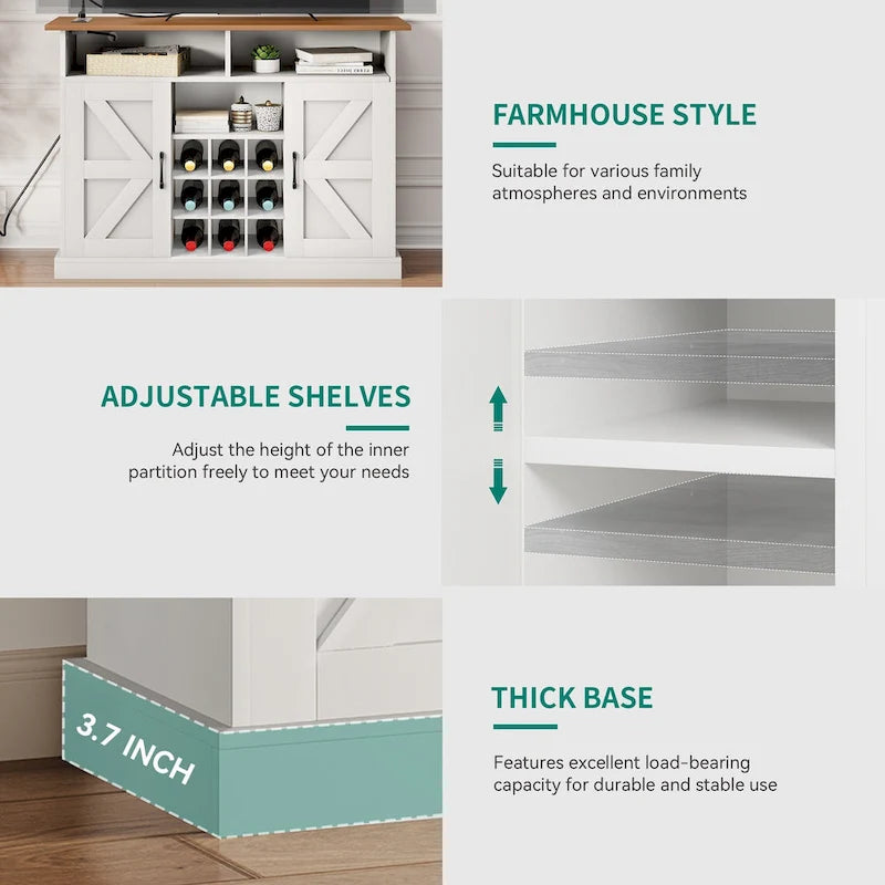 Farmhouse Buffet & Coffee Bar Cabinet with Storage