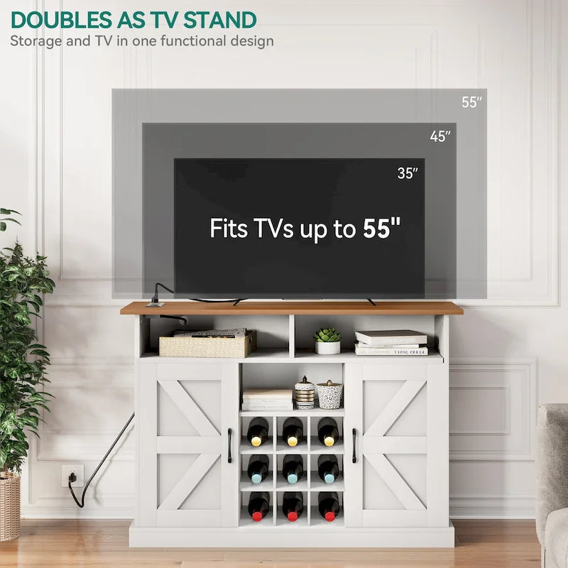Farmhouse Buffet & Coffee Bar Cabinet with Storage