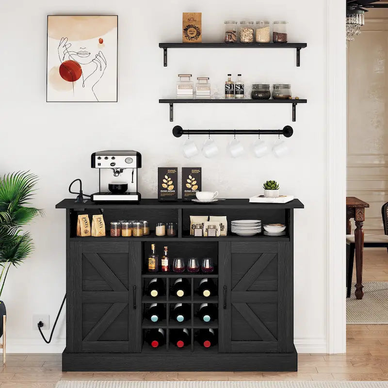 Farmhouse Buffet & Coffee Bar Cabinet with Storage