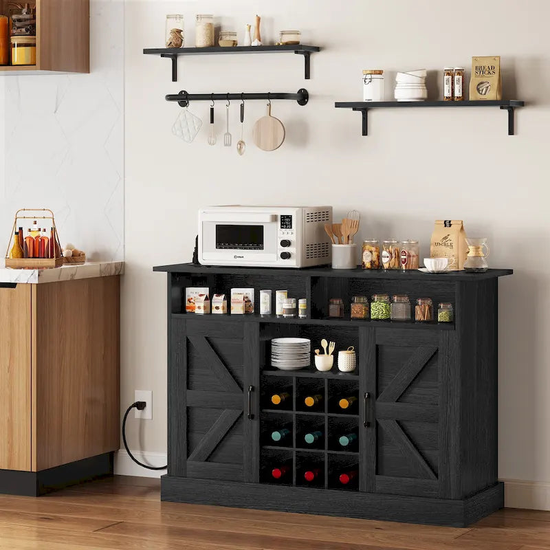 Farmhouse Buffet & Coffee Bar Cabinet with Storage