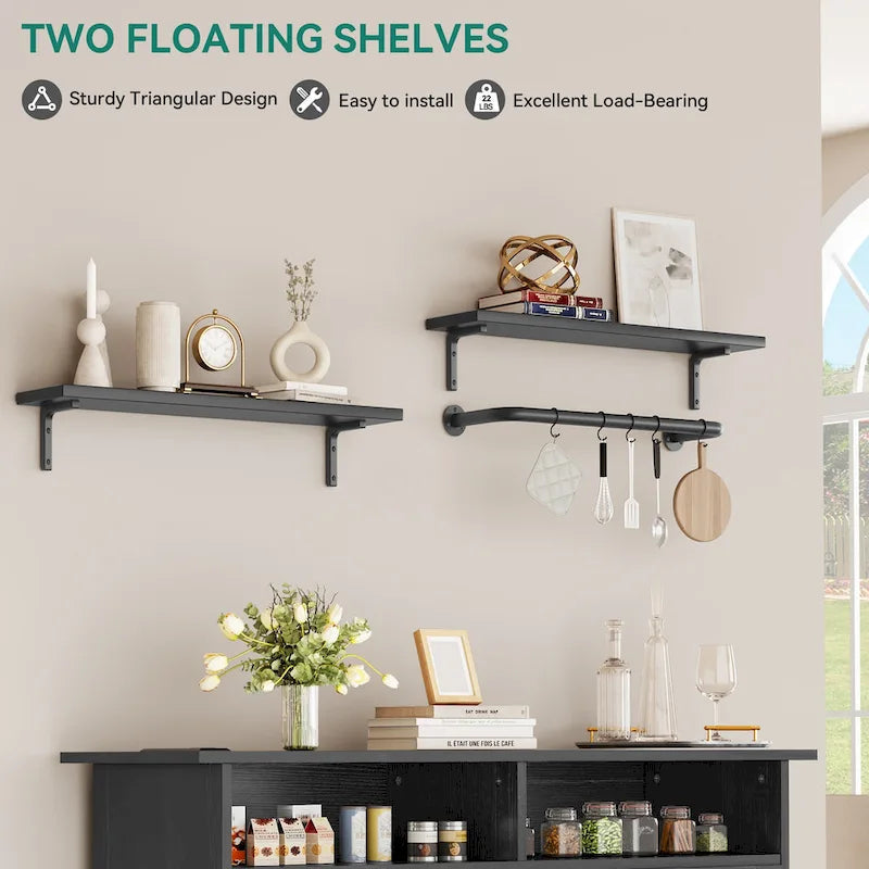 Farmhouse Buffet & Coffee Bar Cabinet with Storage