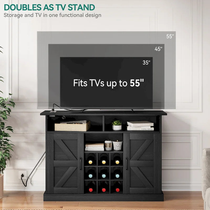 Farmhouse Buffet & Coffee Bar Cabinet with Storage