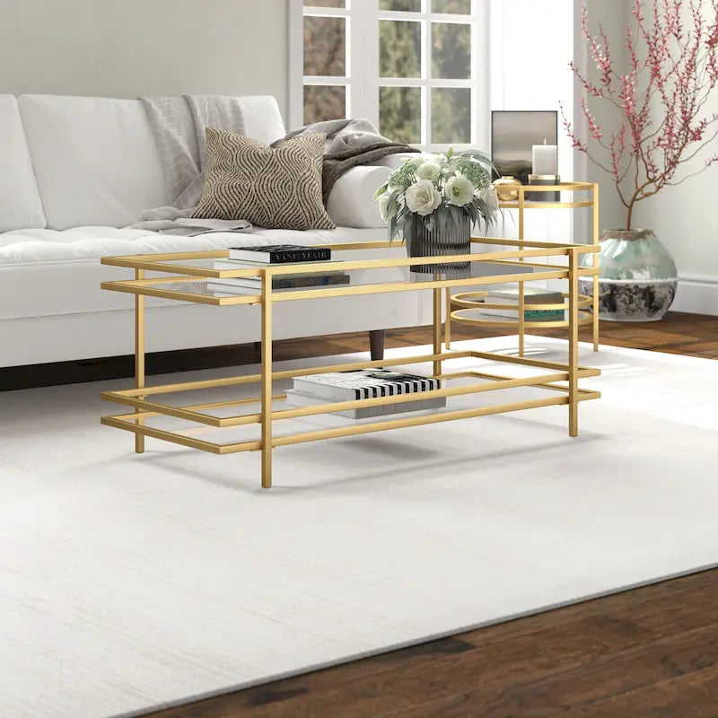 Steel and Tempered Glass Coffee Table
