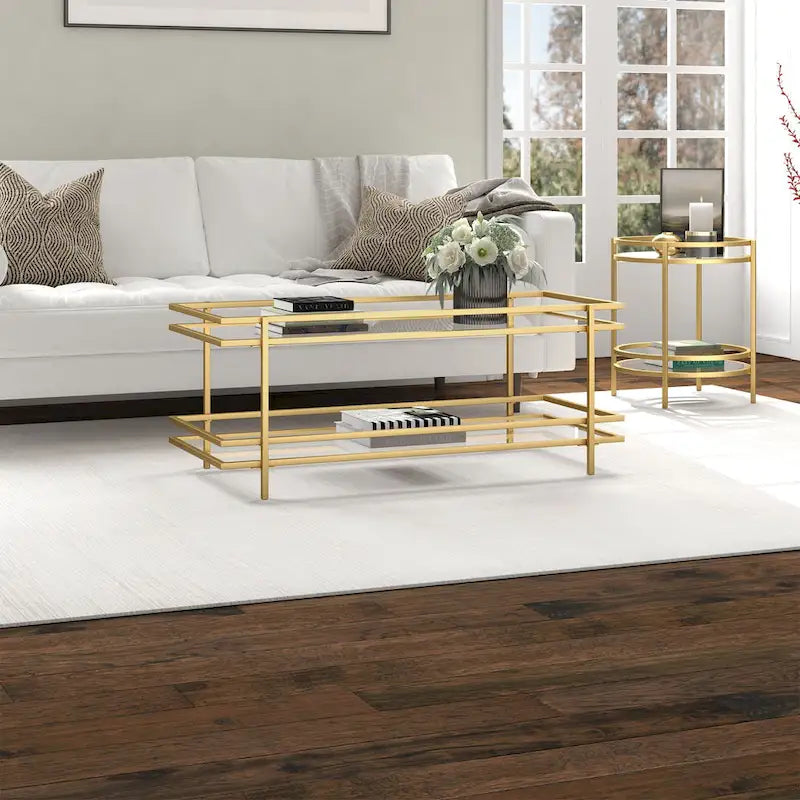 Steel and Tempered Glass Coffee Table