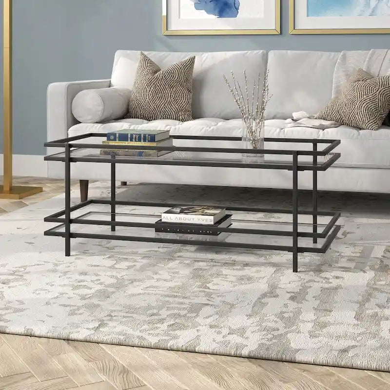 Steel and Tempered Glass Coffee Table