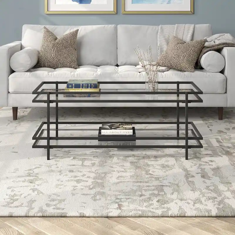 Steel and Tempered Glass Coffee Table