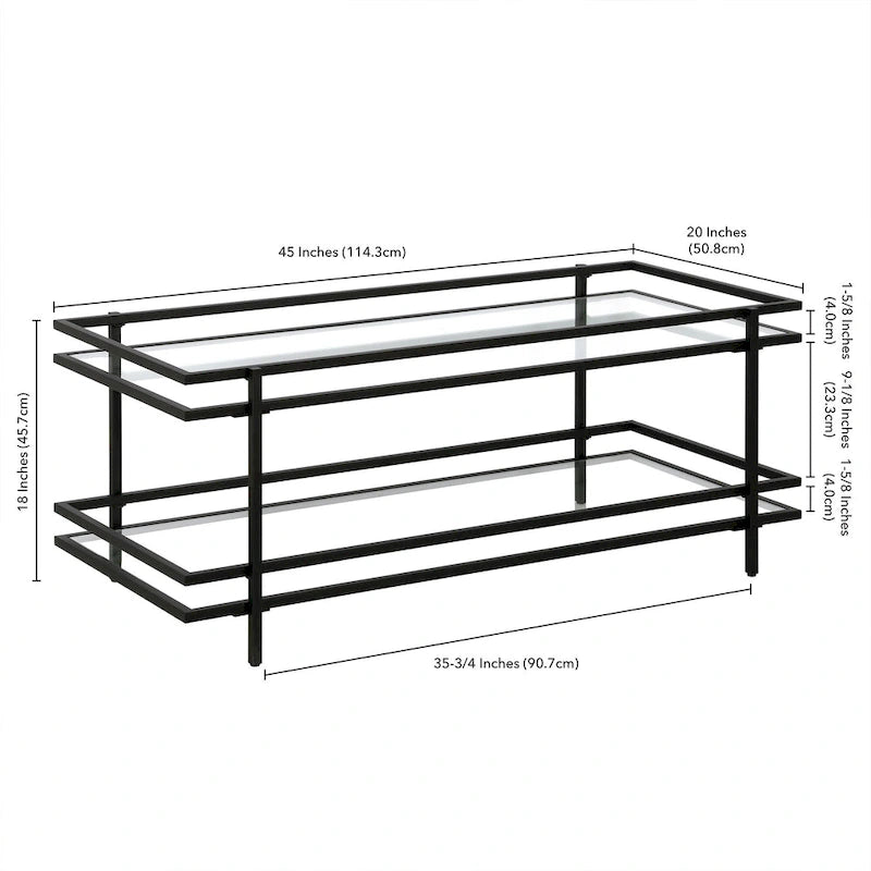 Steel and Tempered Glass Coffee Table