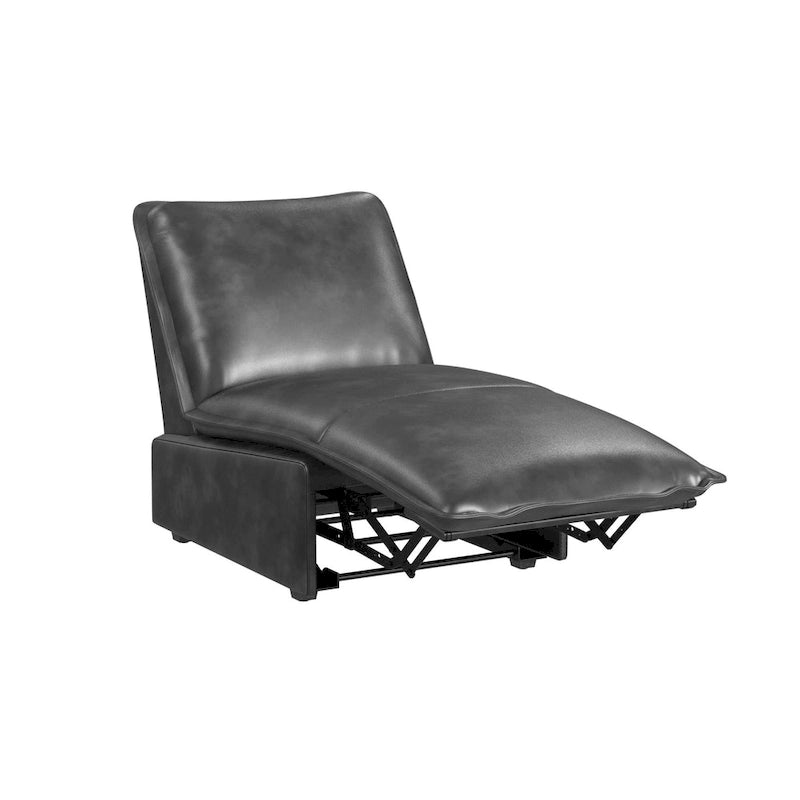 Mid-Century Modern Faux Leather Power Recliner