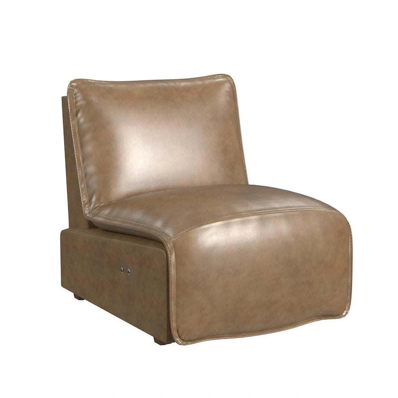 Mid-Century Modern Faux Leather Power Recliner