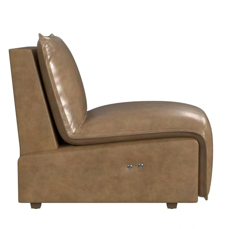 Mid-Century Modern Faux Leather Power Recliner
