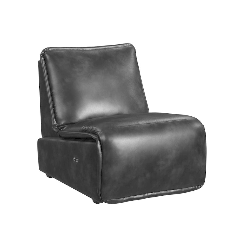 Mid-Century Modern Faux Leather Power Recliner