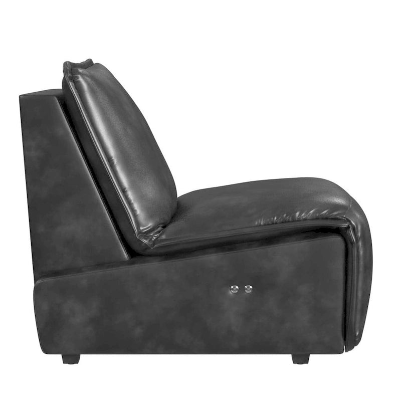 Mid-Century Modern Faux Leather Power Recliner
